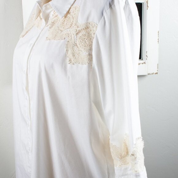 Laundry by Shelli Segal Embroidered & Lace Top, Size Large - Picture 4 of 7